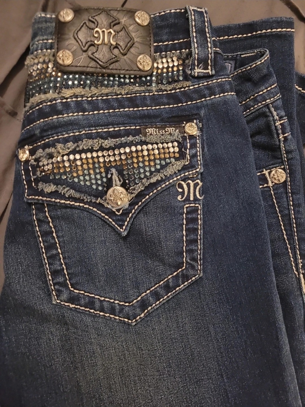 Miss Me Dark Blue Embellished Bootcut Jeans